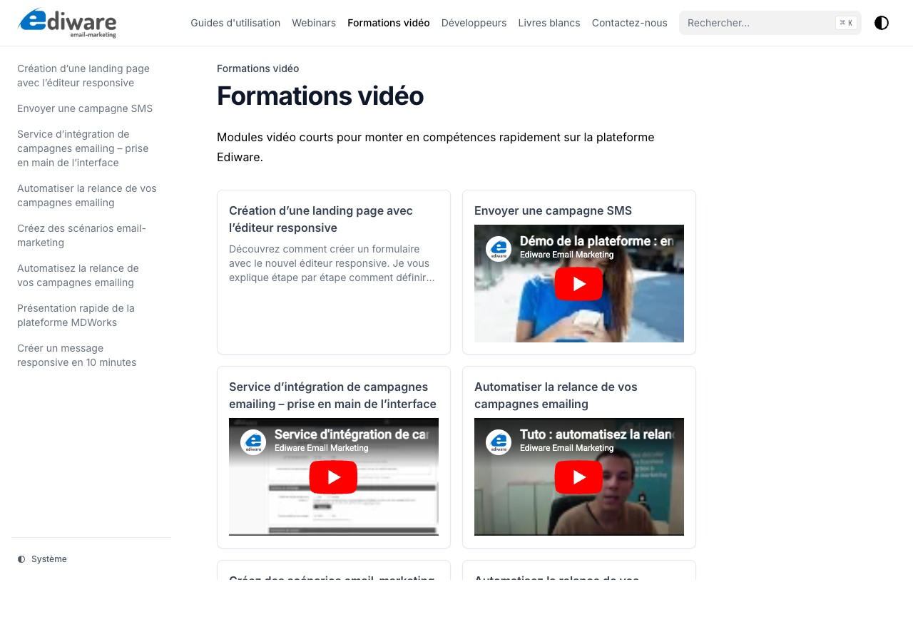 Formations vidéo