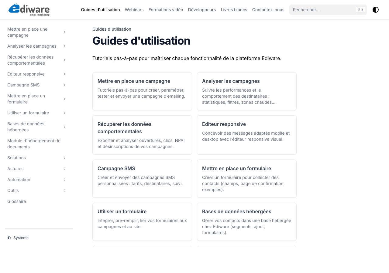 Guides d'utilisation