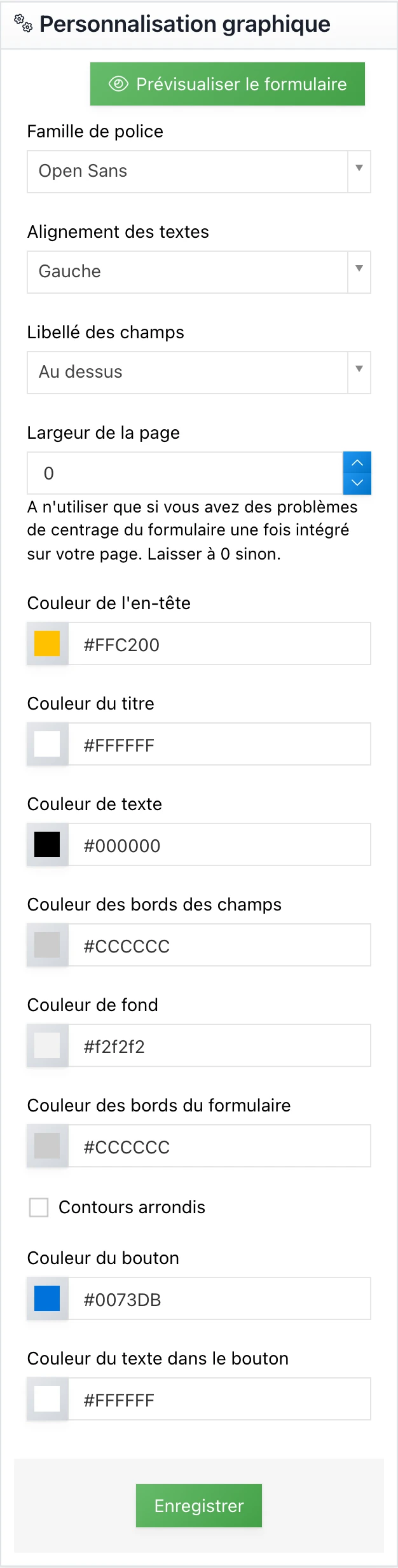 La personnalisation graphique du formulaire