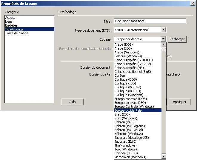 Propriété_de_la_page_Dreamweaver_-_Latin1